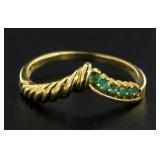 14kt Gold Natural Emerald Designer Ring