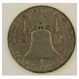 1956 Type 1 Franklin Silver Half Dollar
