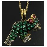 10kt Gold Sapphire & Diamond Frog Pendant