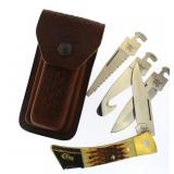 Case XX Bone Handle Multi Blade Folding Hunter