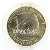 1987 US Mint Constitution Silver Dollar