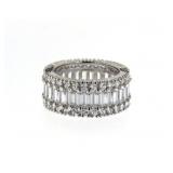 6.50 ct Baguette White Topaz Eternity Band