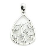 Pear Cut White Topaz Pendant