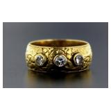 14kt Gold Vintage Bezel Set Diamond Ring