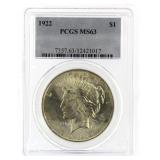 1922 MS63 Peace Silver Dollar