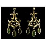 14kt Gold Fleur De Lis Spinel Earrings
