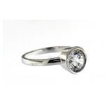 Bezel Set 3.00 ct White Topaz Solitaire Ring