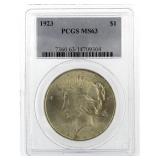 1923 MS63 Peace Silver Dollar