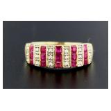 14kt Gold Natural Ruby & Diamond Ring