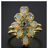 14kt Gold 2.20 ct Fire Opal Cocktail Ring