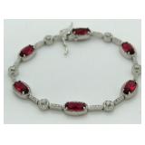 Elegant 14.50 ct Ruby & White Sapphire Bracelet