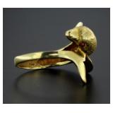 14kt Gold Ruby Dolphin Ring