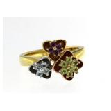 Peridot, Amethyst & Blue Topaz Ring