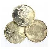 Buffalo-Walking Liberty-Mercury Dime Silver Coin
