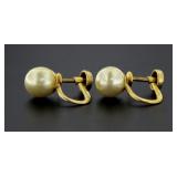 14kt Gold 7.4 mm Pearl Earrings