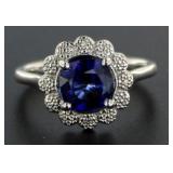 10kt Gold 2.16 ct Sapphire & Diamond RIng