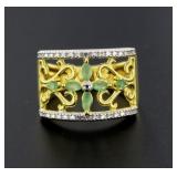 Genuine Emerald & Diamond Accent Ring