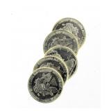 (5) .999 Pure Silver 1 Gram American Eagle Coin