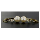 14kt Gold 6.4 mm Pearl Earrings