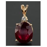 14kt Rose Gold 8.34 ct Ruby & Diamond Pendant