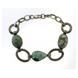 Genuine Pear & Oval 12.50 ct Turquoise Bracelet