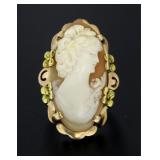 10kt Gold Vintage Elongated Cameo Ring