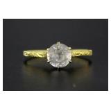 14kt Gold Vintage Natural Zircon Solitaire Ring