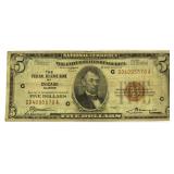 1929 Chicago $5 National Currency Note