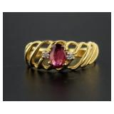 14kt Gold Natural Ruby & Diamond Ring