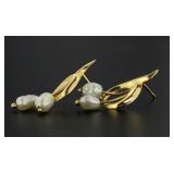 14kt Gold Natural Pearl Earrings