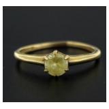 14kt Gold Antique Natural Quartz Solitaire