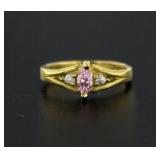 10kt Gold Pink Sapphire Ring