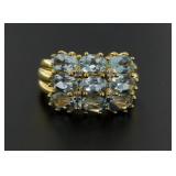 Genuine 2.00 ct Blue Topaz Anniversary Ring