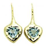 Trillion Cut 4.00 ct Blue Topaz Earrings
