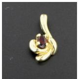 10kt Gold Natural Garnet Pendant