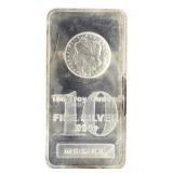.999 Pure Silver 10 Ounce Morgan Dollar Bar