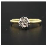 10kt Gold Childs Diamond Cluster Ring