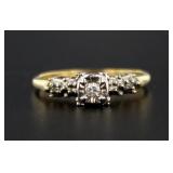 14kt Gold Antique Diamond Solitaire Ring