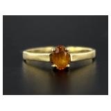 10kt Gold Orange Sapphire Solitaire Ring