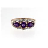 Rose Gold 2.00 ct Amethyst & Diamond Accent Ring