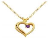 Genuine Amethyst Heart Pendant