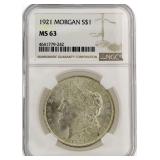 1921 MS63 Morgan Silver Dollar