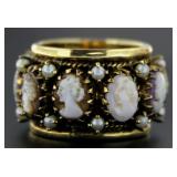 14kt Gold AMAZING Cameo Eternity Ring