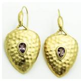 Pear Cut Large Amethyst Earrings