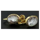 14kt Gold Quality Cameo Earrings