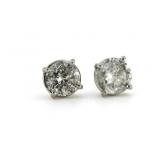 14kt Gold Brilliant 2.07 ct Diamond Stud Earrings