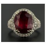 14kt Gold 9.96 ct Ruby & Diamond Ring