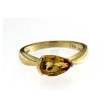 Pear Cut 1.00 ct Golden Citrine Solitaire Ring