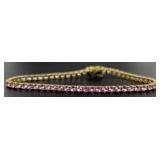 14kt Gold 5.00 ct Pink Sapphire Tennis Bracelet