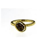 Genuine Oval Smoky Quartz Solitaire Ring